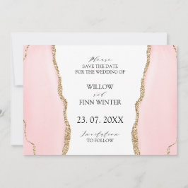 Blush roze roze gegolfd modern Save The Date