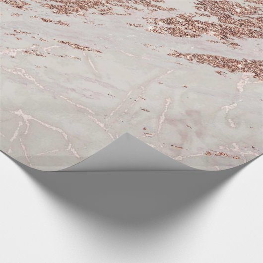 Blush roze roze glitter Marble Glossy Cadeaupapier (Hoek)