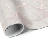 Blush roze roze glitter Marble Glossy Cadeaupapier (Rol Hoek)