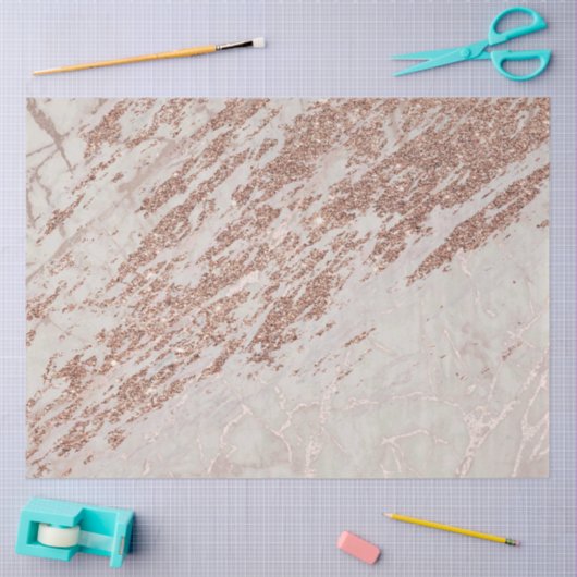 Blush roze roze glitter Marble Modern Tissuepapier (Craft)