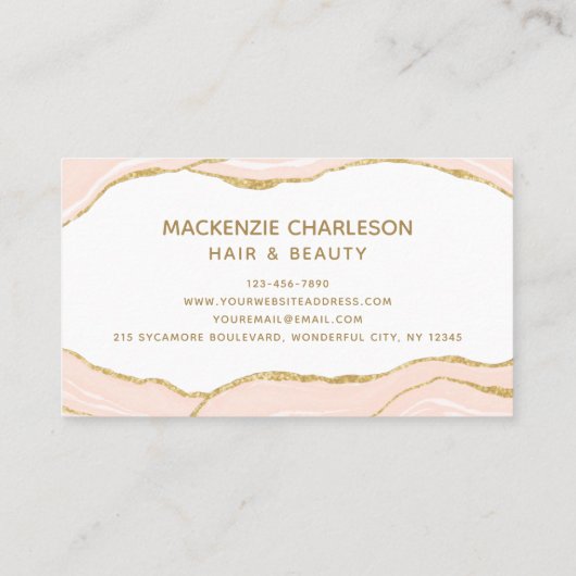 Blush roze roze glitter Visitekaartje (Achterkant)