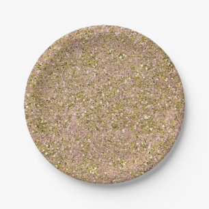 Blush Roze Roze & Goud Glam Glitter Feest Glitter Papieren Bordje