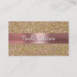 Blush Roze Roze & Goud Glam Glitter Glans Visitekaartje