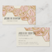 Blush roze roze goud Glitter Moderne hexagon marme Visitekaartje (Voorkant / Achterkant)