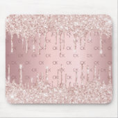 Blush roze roze goud glitter monogram initiaal muismat (Voorkant)