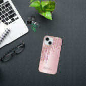 Blush roze roze goud metaalnaam monogram script na Case-Mate iPhone case