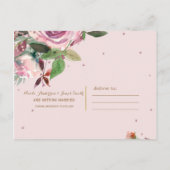 Blush roze roze goudbloem Modern Sparen de Datum Aankondigingskaart (Achterkant)