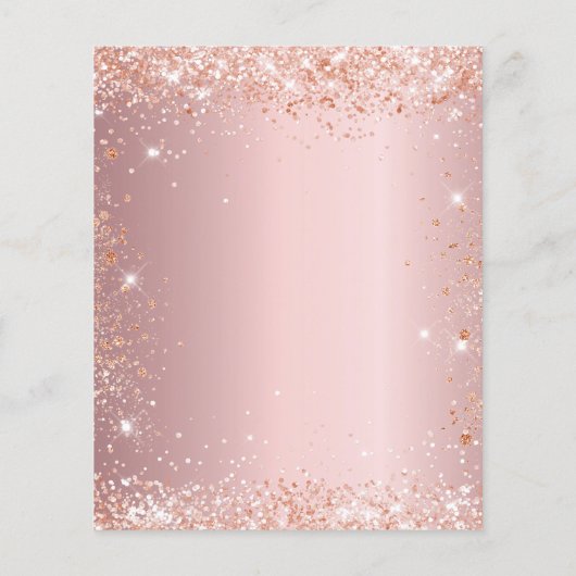 Blush roze roze goudbudget huwelijksprogramma (Achterkant)