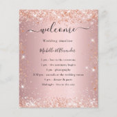 Blush roze roze goudbudget huwelijksprogramma (Voorkant)