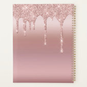 Blush roze roze gouddruppels monogram 2022 P Planner (Achterkant)