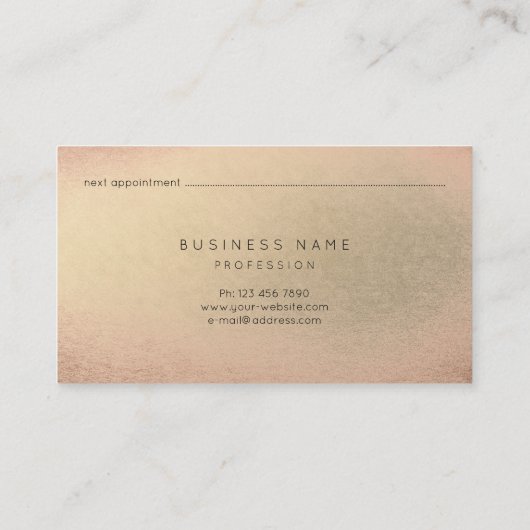 Blush roze roze gouden minuscule huidschoonheid afsprakenkaartje (Achterkant)