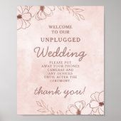 Blush roze roze gouden niet-plugged bruiloft Tafel Poster (Voorkant)