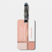 Blush roze roze gouden olievlek kleurenblok bagagelabel (Achterkant verticaal)