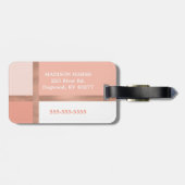 Blush roze roze gouden olievlek kleurenblok bagagelabel (Achterkant horizontaal)