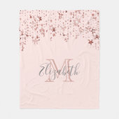 Blush roze roze gouden sterren fleece deken (Voorkant)