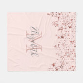 Blush roze roze gouden sterren fleece deken (Voorkant (Horizontaal))
