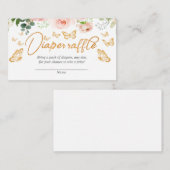Blush roze roze gouden vlinder diaplaserkaart informatiekaartje (Voorkant / Achterkant)