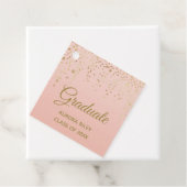 Blush roze roze goudglitter Confetti Afstuderen Bedankjes Labels (In situ)