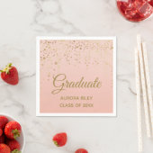 Blush roze roze goudglitter Confetti Afstuderen Servet (Insitu)