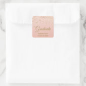 Blush roze roze goudglitter Confetti Afstuderen Vierkante Sticker (Tas)