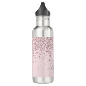 Blush roze roze goudglitter Diamond Monogram Waterfles (Links)