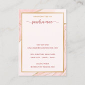 Blush roze roze goudglitter juwelen Kaart Visitekaartje (Achterkant)