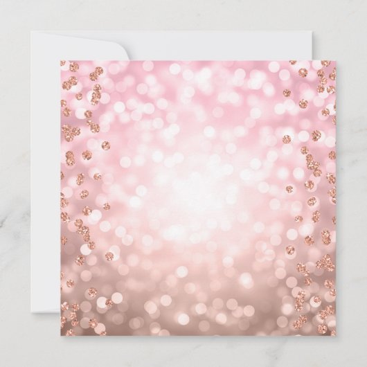 Blush roze roze goudkleurige 16 Glitterlichten Kaart (Achterkant)