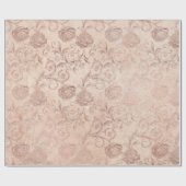 Blush roze roze goudkleurige doorsnede Blush Rozen Cadeaupapier (Vlak)