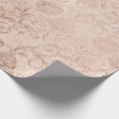 Blush roze roze goudkleurige doorsnede Blush Rozen Cadeaupapier (Hoek)