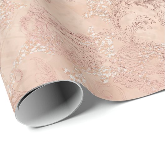 Blush roze roze goudkleurige doorsnede Blush Rozen Cadeaupapier (Rol Hoek)