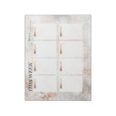 Blush roze roze goudkleurige, stijlvolle weekblad notitieblok (Linkerzijde)