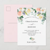 Blush roze roze goudmeel Eacalyptusbruiloft Briefkaart (Voorkant / Achterkant)