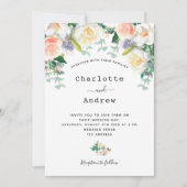 Blush roze roze goudmeel Eacalyptusbruiloft Kaart (Voorkant)