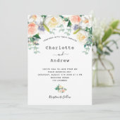 Blush roze roze goudmeel Eacalyptusbruiloft Kaart (Staand voorkant)