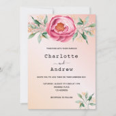 Blush roze roze goudmeel glitter bruiloft kaart (Voorkant)