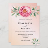 Blush roze roze goudmeel glitter bruiloft kaart (Voorkant / Achterkant)