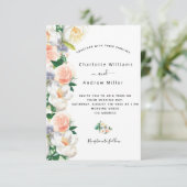 Blush roze roze goudmeel witte bruiloft kaart (Staand voorkant)