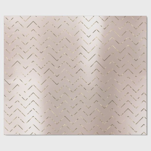 Blush roze roze goudmetallisch fixier VIP Chevron Cadeaupapier (Vlak)