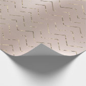 Blush roze roze goudmetallisch fixier VIP Chevron Cadeaupapier (Hoek)