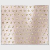 Blush roze roze goudmetallische vetzuren VIP-sterr Cadeaupapier (Vlak)