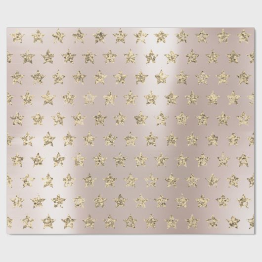 Blush roze roze goudmetallische vetzuren VIP-sterr Cadeaupapier (Vlak)