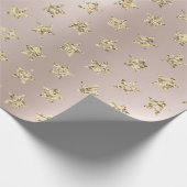Blush roze roze goudmetallische vetzuren VIP-sterr Cadeaupapier (Hoek)