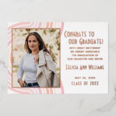 Blush roze roze goudolie Afstuderen Aankondiging (Voorkant)