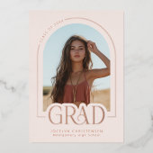 Blush roze roze goudolie Afstuderen Aankondiging (Voorkant)