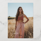 Blush roze roze goudolie Afstuderen Aankondiging (Achterkant)