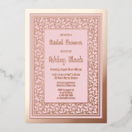 Blush roze roze goudolie Vrijgezellenfeest Folie Uitnodiging