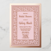 Blush roze roze goudolie Vrijgezellenfeest Folie Uitnodiging (Voorkant)