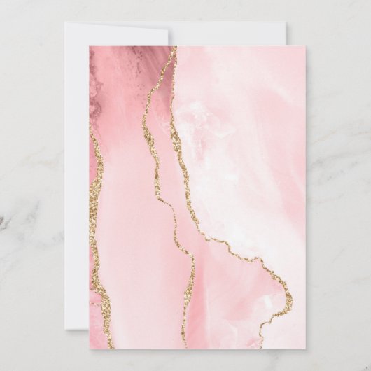 Blush roze roze grijze goudmeisjes bevestiging kaart (Achterkant)