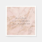 Blush roze roze koraal goud witte grijze marmer servet (Voorkant)