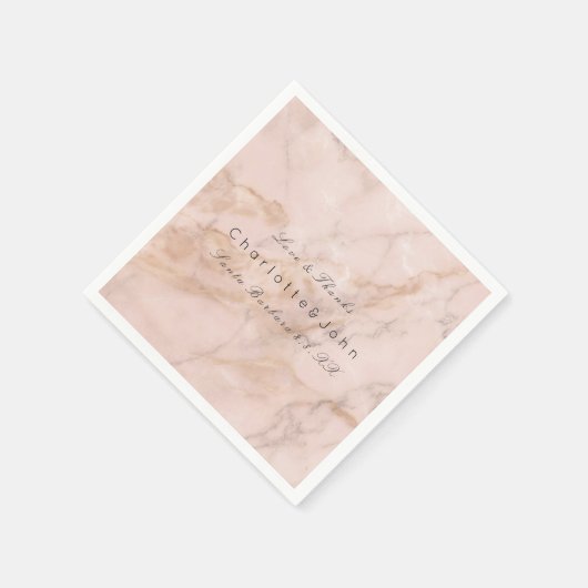 Blush roze roze koraal goud witte grijze marmer servet (Hoek)